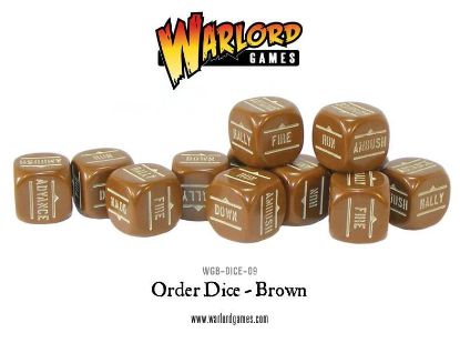 Picture of Bolt Action Orders Dice Brown (12)