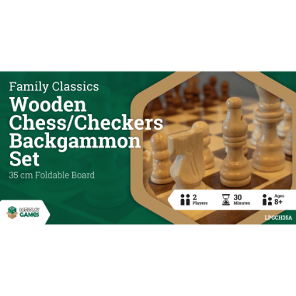Picture of LPG Wooden Folding Chess/Checkers/Backgammon Set 35cm